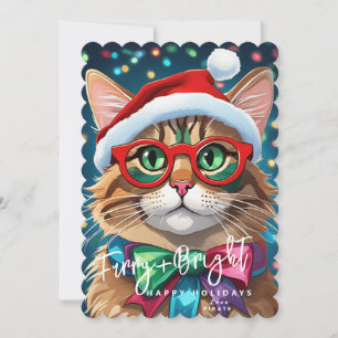 Cartões de Natal, Colorido de Cores Vivas e Gatinh