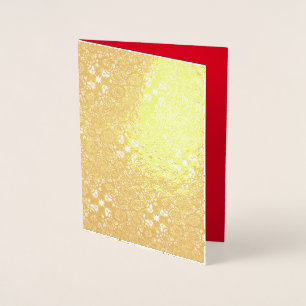 Cartões de Natal com Folha de Ouro Verde Vermelho