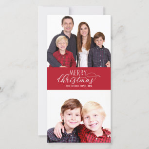 Cartões de Natal com Foto da Família 2 Fotos Chic 
