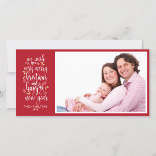 Cartões de Natal com Foto da Família Escrito Verme