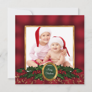 Cartões de Natal com Foto Elegantes de Azevinho Ve