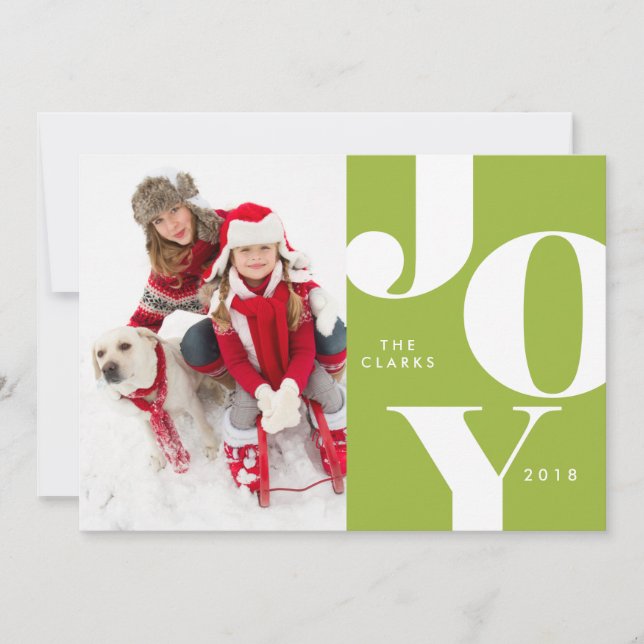 Cartões de Natal com Foto JOY / Feriados (Frente)