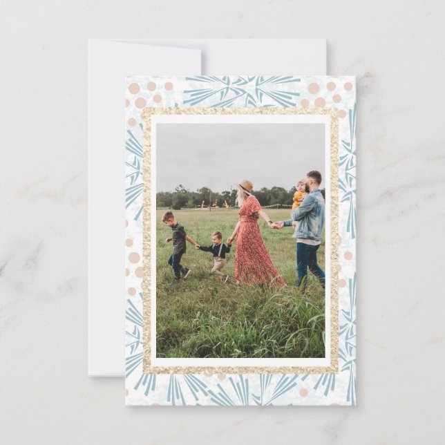 Cartões de Natal com Foto Winter Gold (Frente)