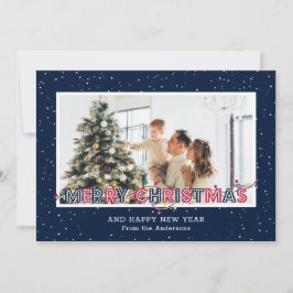 Cartões de Natal com Luzes Vermelhas Azuis