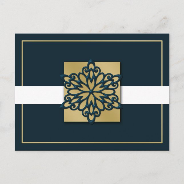 cartões de natal corporativo elegante azul (Frente)