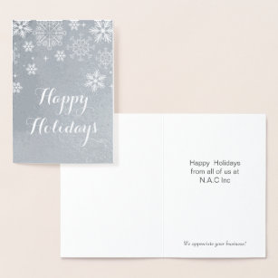 Cartões de natal Corporativo Silver Snowflakes