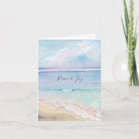 Cartões de Natal Costeiros de Aquarela | Bíblia Ve