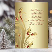 Cartões de Natal Cristãos Red Gold