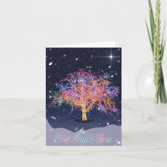 Cartões de Natal da Árvore Mágica (Frente)