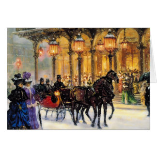 Cartões de Natal da Cena Parisiense Vintage