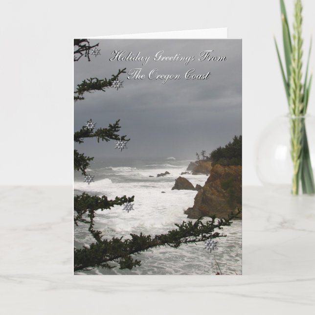Cartões de natal Da Costa Do Oregon (Frente)
