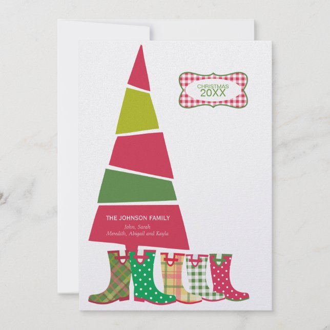 Cartões de Natal da Família Bonita (Frente)