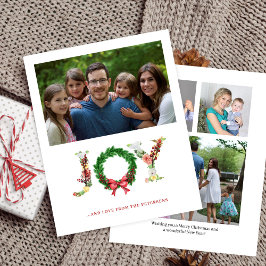 Cartões de natal da família de colagem de fotos no