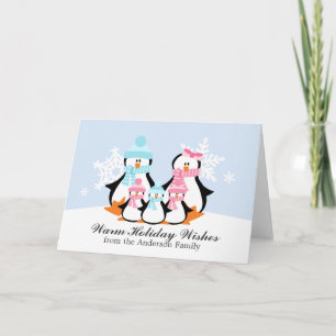 Cartões de Natal da Família Penguin