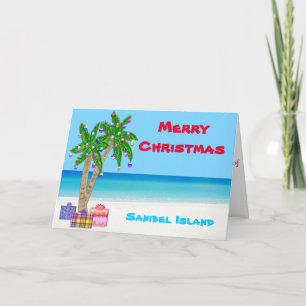 Cartões de Natal da Ilha Sanibel, personalizáveis 
