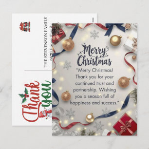 Cartões de Natal de agradecimento pelos negócios