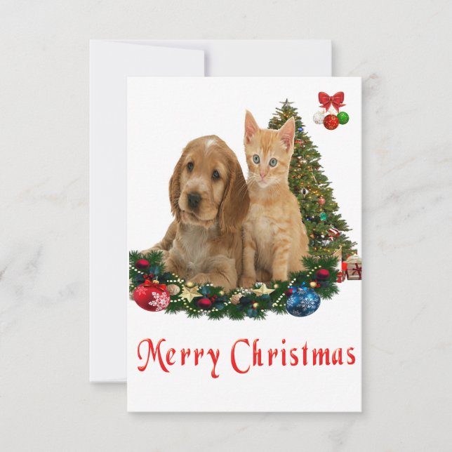 Cartões de Natal de animais (Frente)