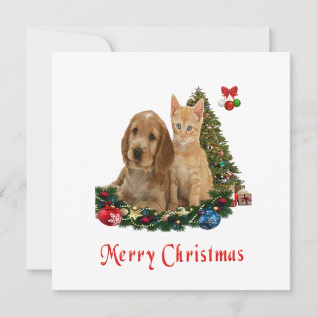 Cartões de Natal de animais (Frente)