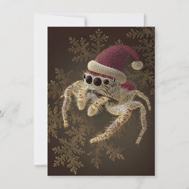 Cartões de Natal de Aranha Saltadora Únicos (Frente)