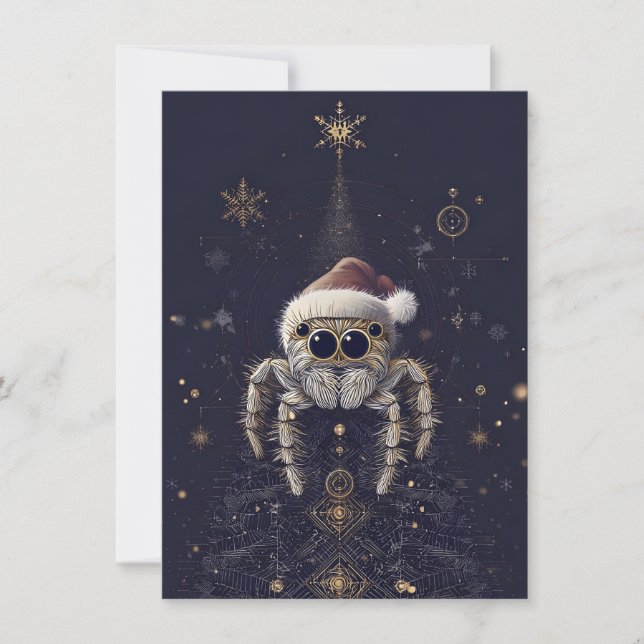 Cartões de Natal de Aranha Saltadora Únicos (Frente)