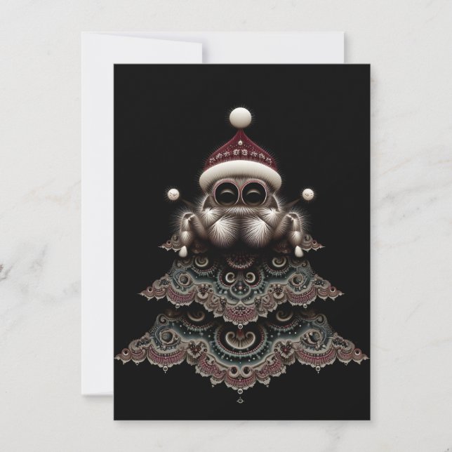 Cartões de Natal de Aranha Saltadora Únicos (Frente)