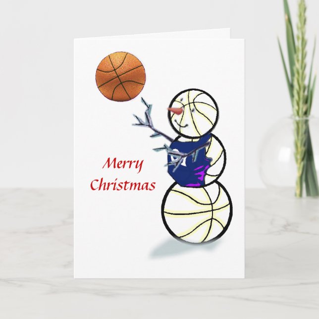 Cartões de Natal de Basquete (Frente)