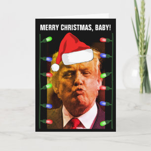 CARTÕES DE NATAL DE BEIJAS DE BEIJAS DE DONALD TRU