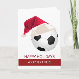 Cartões de Natal de Bola de Futebol com Chapéu de