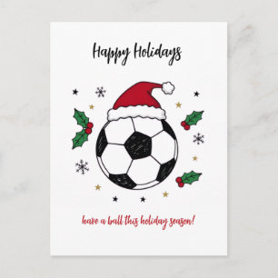 Cartões de Natal de Bola de Futebol com Chapéu de