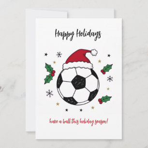 Cartões de Natal de Bola de Futebol com Chapéu de