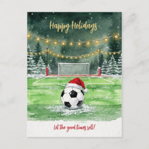 Cartões de Natal de Bola de Futebol com Chapéu de