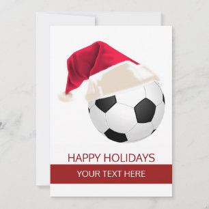 Cartões de Natal de Bola de Futebol com Chapéu de
