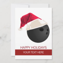 Cartões de Natal de Boliche de Natal Chapéu de Pap