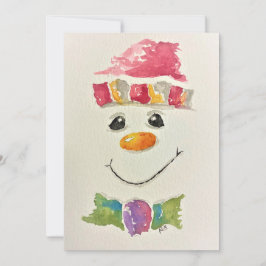 Cartões de Natal de Boneco de Neve em Aquarela
