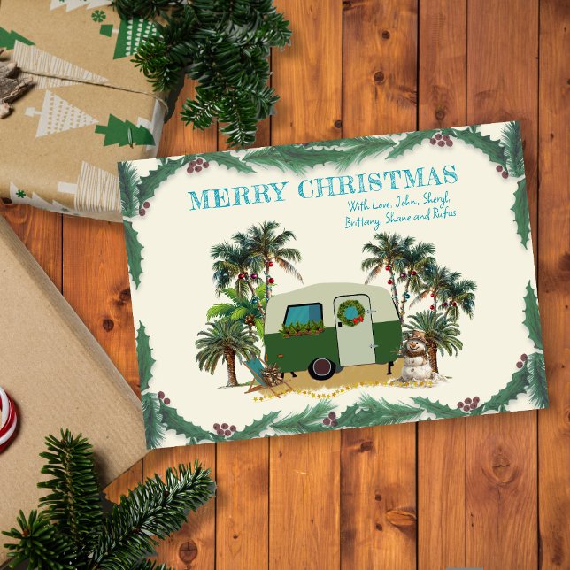 Cartões de Natal de Camper de Árvores de Palma Tro (Criador carregado)