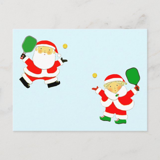 Cartões de Natal de Casal de Pickleball (Frente)