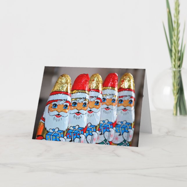 CARTÕES DE NATAL DE CHOCOLATE SANTA COBERTO COM PA (Frente)