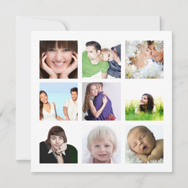 Cartões de natal de Colagem de Fotografias do Aqua (Frente)