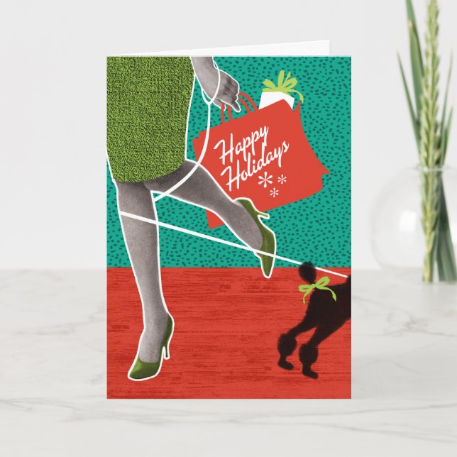 Cartões de Natal de Compradora da Moda dos Anos 19 (Frente)