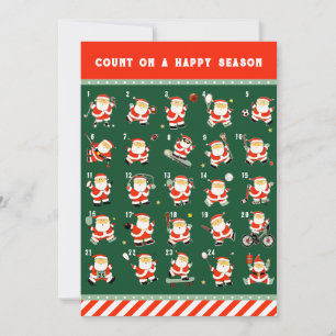 Cartões de natal de Contagem de Calendário Esporti