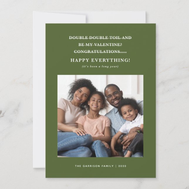 Cartões de natal de Coronavírus Confundidos Verde (Frente)