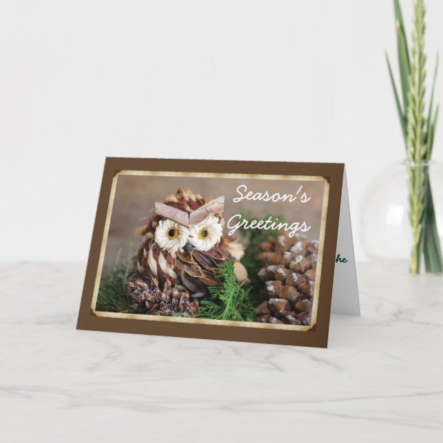 Cartões de Natal de coruja com envelope incluso (Frente)