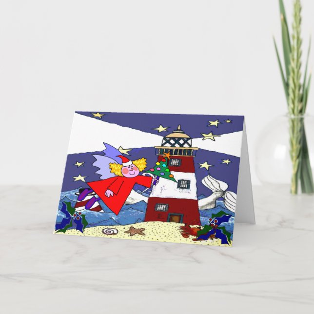 Cartões de natal de farol (Frente)