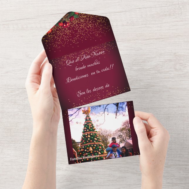 Cartões de natal de Feliz Navidad Espanhola (Aba destacável)