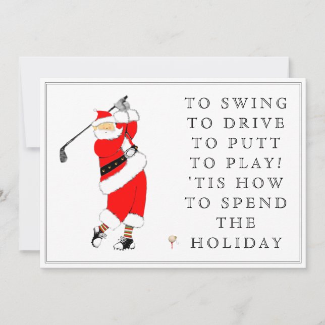 Cartões de Natal de Férias de Golfe (Frente)