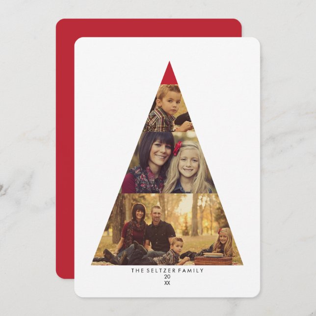 Cartões de natal de Foto da Árvore 3 do Natal Mode (Frente/Verso)