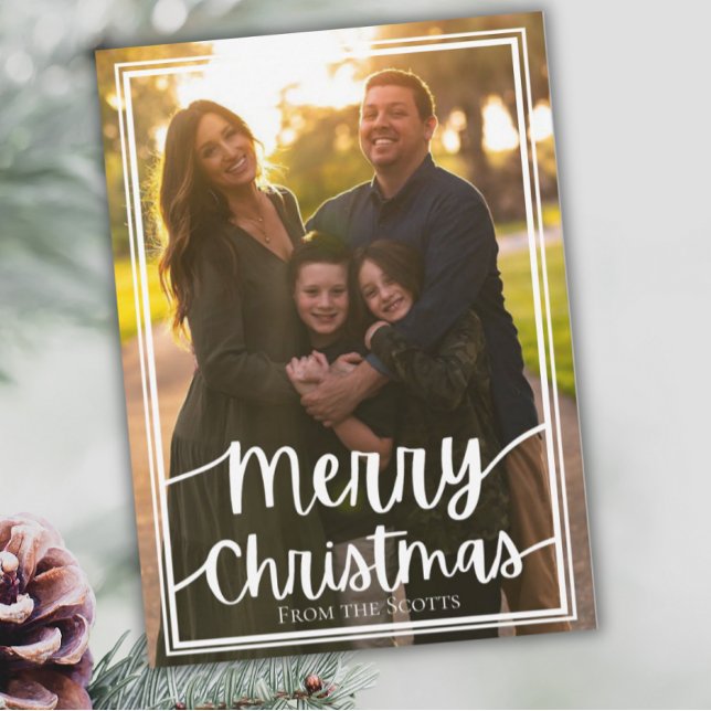 Cartões de Natal de Foto da Família - Modelo perso (Family Photo Christmas Cards Custom Template)