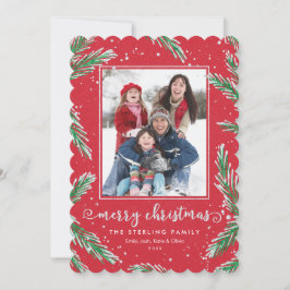 Cartões de Natal de Foto Vermelho e Verde | Aparên