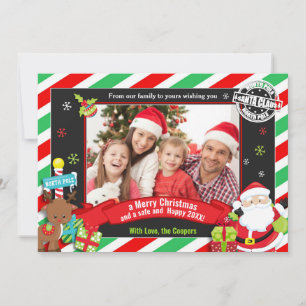 Cartões de natal de Fotografia de Santa Claus e R