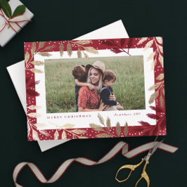 Cartões de Natal de Fotografias Douradas Elegantes